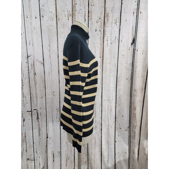 LSG Women's 1X Ralph Lauren Black & Gold Ribbed Turtleneck Sweater Pullover EUC - Picture 6 of 10